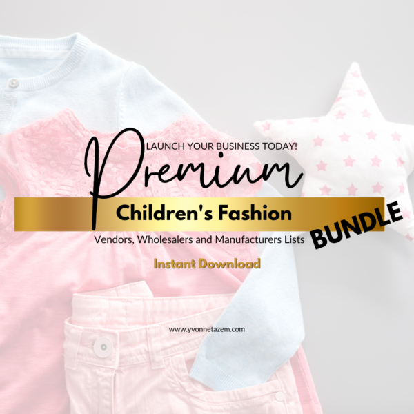 Premium Children's Fashion Vendor List Bundle