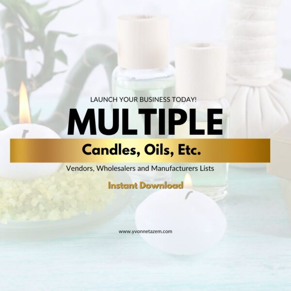 Multiple Candles, Oils Etc Vendor Lists