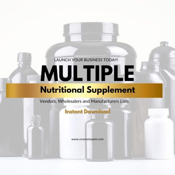 Multiple Nutritional Supplements Vendor Lists