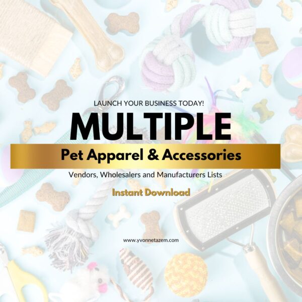 Multiple Pet Apparel and Accessories Vendors Lists